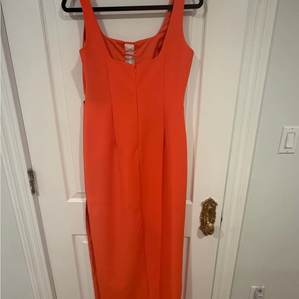 Aidan Mattox Vibrant Orange Maxi Dress - Picture 3 of 6